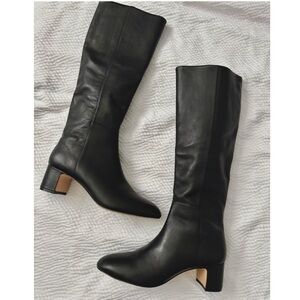 Ann Taylor Leather Knee High Kitten Block Heel Boots